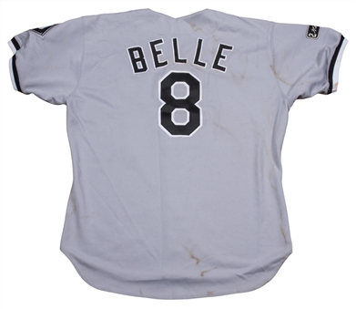 1997 Albert Belle Game Used Chicago White Sox Road Jersey (MEARS A10)